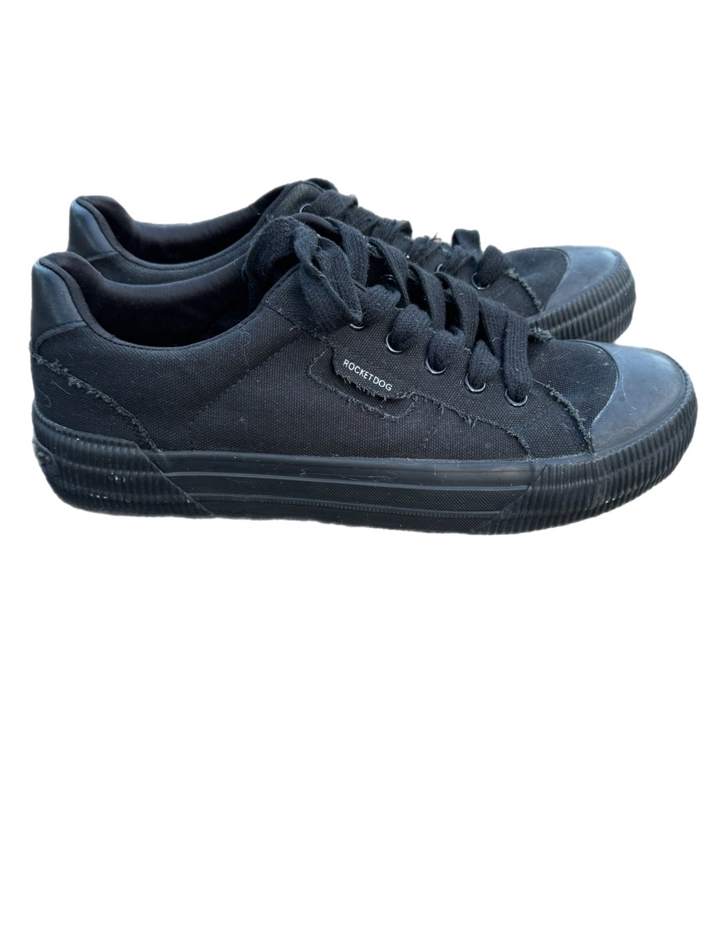 Rocket Dog Men's Black Low-Top Canvas Sneakers Size 10M Skateboard Streetwear